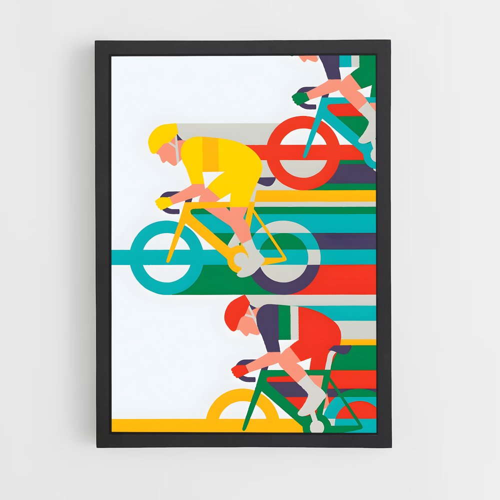 Poster L'Arc-en-Ciel des Cyclistes – affiche Cyclisme (vue 2)